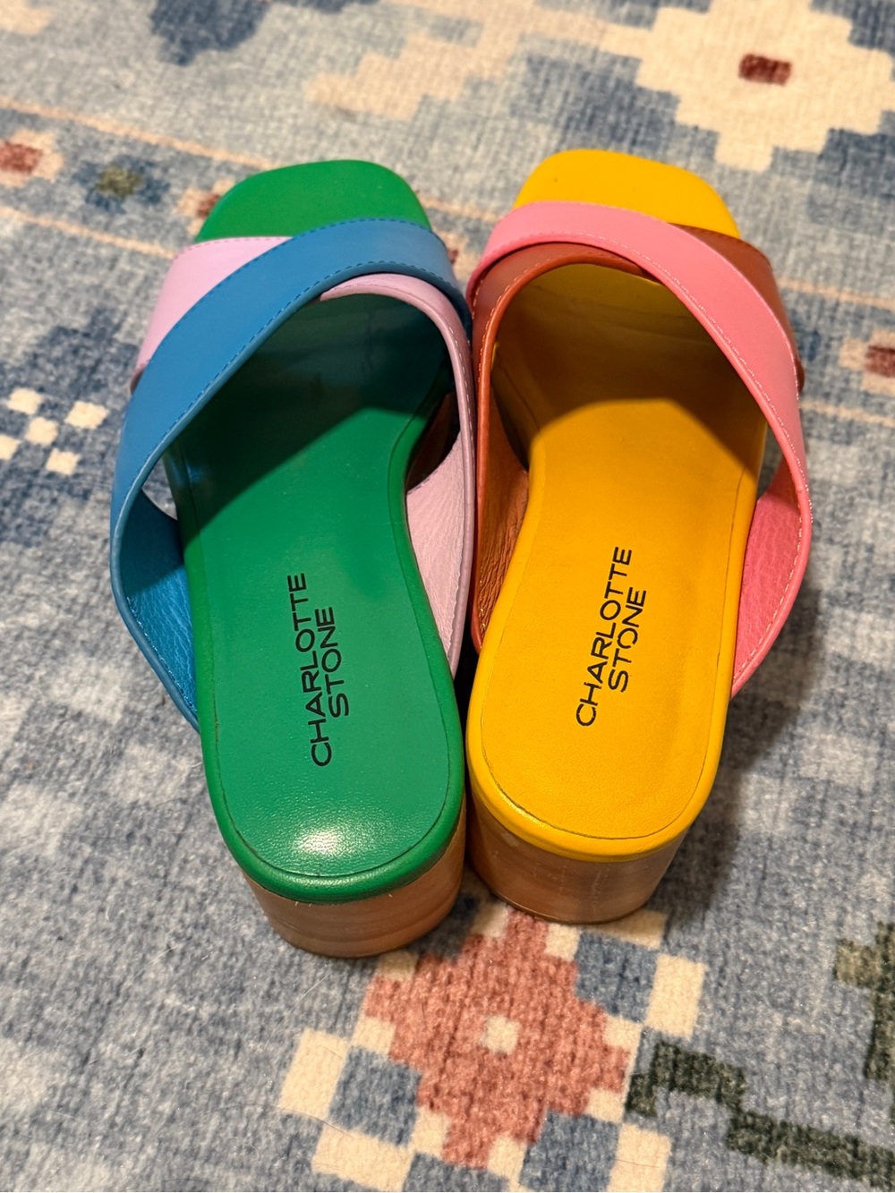 Charlotte Stone Amos Clog Sandal – Size 8 – Nassau (Rainbow Multicolor) - Picture 3 of 5